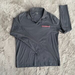 UNTUCKit Polo Shirt Mens Large Gray Long Sleeve Damaschino Lightweight Golf Fall